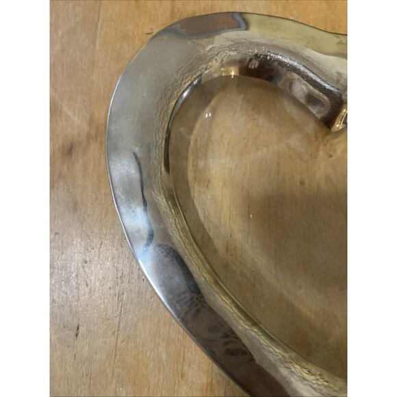 ANNIEGLASS :: 8” MEDIUM “Heart” BOWL Platinum Silver Rim SIGNED CALIF USA - Picture 2 of 6